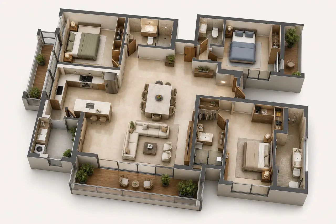 Urbanrise Begur Koppa 3 BHK + 3 toilets floor plan image